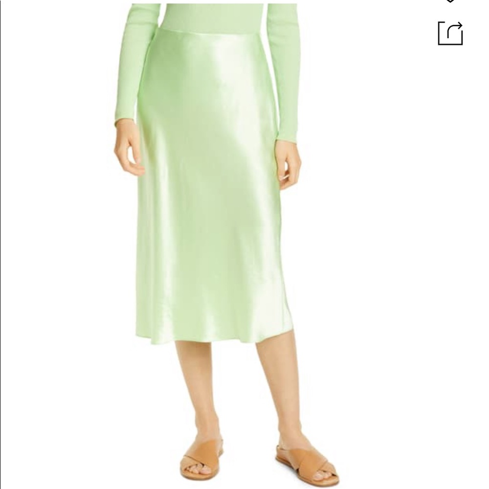 Vince High Rise Guava Satin Skirt